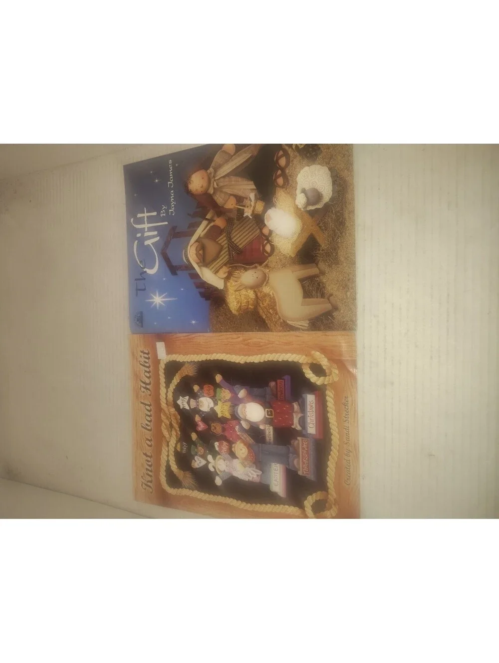 Vintage Lot 2 Christmas Holiday Primitive Doll Craft Pattern Books Santa